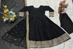 LATEST RAYON COTTON SEQUENCE AND ZARI THREAD EMBROIDERY WORK GOWN BOTTOM WITH DUPATTA FESTIVE WEAR WHOLESALE PRICE ETHNIC GARMENT (5)