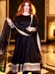 LATEST RAYON COTTON SEQUENCE AND ZARI THREAD EMBROIDERY WORK GOWN BOTTOM WITH DUPATTA BLACK