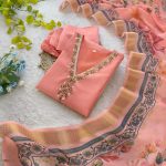 LATEST ROMAN SILK HANDWORK NECK WITH FANCY LACE WORK TOP BOTTOM WITH DUPATTA FESTIVE WEAR WHOLESALE PRICE ETHNIC GARMENT (4)