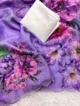 LATEST TABBY SILK PRINTED HANDWORK SAREE WITH UNSTITCHED BLOUSE PARTY WEAR WHOLESALE PRICE ETHNIC GARMENT (2)