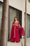 LATEST VICHITRA SILK SEQUENCE ZARI EMBROIDERY WORK GOWN WITH DUPATTA PARTY WEAR WHOLESALE PRICE ETHNIC GARMENT (8)