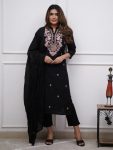LATEST VISCOSE CHANDERI EMBROIDERY WORK TOP BOTTOM WITH DUPATTA FESTIVE WEAR WHOLESALE PRICE ETHNIC GARMENT (3)