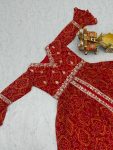 MOST PICKED BANDHEJ PRINTED EMBROIDERY THREAD WORK TOP WITH LEHENGA PARTY WEAR WHOLESALE PRICE ETHNIC GARMENT (5)
