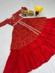 MOST PICKED BANDHEJ PRINTED EMBROIDERY THREAD WORK TOP WITH LEHENGA PARTY WEAR WHOLESALE PRICE ETHNIC GARMENT (5)