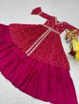 MOST PICKED BANDHEJ PRINTED EMBROIDERY THREAD WORK TOP WITH LEHENGA PARTY WEAR WHOLESALE PRICE ETHNIC GARMENT (4)