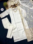 MOST PICKED CHANDERI SILK EMBROIDERY WORK TOP BOTTOM WITH DUPATTA PARTY WEAR WHOLESALE PRICE ETHNIC GARMENT (7)