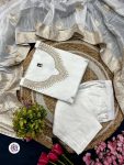 MOST PICKED CHANDERI SILK EMBROIDERY WORK TOP BOTTOM WITH DUPATTA PARTY WEAR WHOLESALE PRICE ETHNIC GARMENT (7)