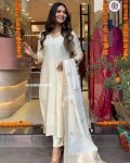 MOST PICKED CHANDERI SILK EMBROIDERY WORK TOP BOTTOM WITH DUPATTA PARTY WEAR WHOLESALE PRICE ETHNIC GARMENT (7)