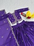 MOST PICKED CHINON EMBROIDERY SEQUENCE WORK STITCHED CROP TOP LEHENGA WITH DUPATTA PARTY WEAR WHOLESALE PRICE ETHNIC GARMENT (3)