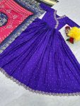 MOST PICKED CHINON EMBROIDERY THREAD SEQUENCE WORK GOWN WITH DUPATTA PARTY WEAR WHOLESALE PRICE ETHNIC GARMENT (9)