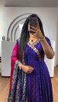 MOST PICKED CHINON EMBROIDERY THREAD SEQUENCE WORK GOWN WITH DUPATTA PARTY WEAR WHOLESALE PRICE ETHNIC GARMENT (9)