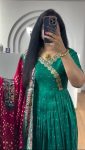 MOST PICKED CHINON EMBROIDERY THREAD SEQUENCE WORK GOWN WITH DUPATTA PARTY WEAR WHOLESALE PRICE ETHNIC GARMENT (4)