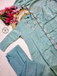 MOST PICKED CHINON EMBROIDERY WORK TOP BOTTOM WITH DUPATTA PARTY WEAR WHOLESALE PRICE ETHNIC GARMENT (7)