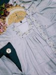 MOST PICKED CHINON EMBROIDERY WORK TOP BOTTOM WITH DUPATTA PARTY WEAR WHOLESALE PRICE ETHNIC GARMENT (5)