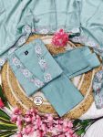 MOST PICKED CHINON EMBROIDERY WORK TOP BOTTOM WITH DUPATTA PARTY WEAR WHOLESALE PRICE ETHNIC GARMENT (7)