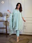 MOST PICKED CHINON EMBROIDERY WORK TOP BOTTOM WITH DUPATTA PARTY WEAR WHOLESALE PRICE ETHNIC GARMENT (7)