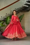 MOST PICKED CHINON EMBROIDERY ZARI SEQUENCE WORK GOWN WITH DUPATTA PARTY WEAR WHOLESALE PRICE ETHNIC GARMENT (21)