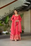 MOST PICKED CHINON EMBROIDERY ZARI SEQUENCE WORK GOWN WITH DUPATTA PARTY WEAR WHOLESALE PRICE ETHNIC GARMENT (21)