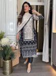 MOST PICKED CHINON PRINTED MIRROR LACE WORK TOP BOTTOM WITH DUPATTA WHITE