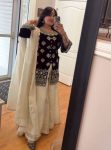 MOST PICKED CHINON SILK EMBROIDERY SEQUENCE WORK TOP PALAZZO WITH DUPATTA BLACK