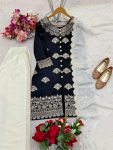 MOST PICKED CHINON SILK EMBROIDERY SEQUENCE WORK TOP PALAZZO WITH DUPATTA PARTY WEAR WHOLESALE PRICE ETHNIC GARMENT (3)