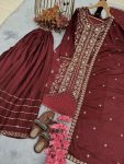MOST PICKED CHINON SILK SEQUENCE EMBROIDERY WORK TOP PALAZZO WITH DUPATTA FESTIVE WEAR WHOLESALE PRICE ETHNIC GARMENT (2)