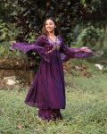MOST PICKED CHINON SILK ZARI SEQUENCE EMBROIDERY WORK GOWN BOTTOM WITH DUPATTA PARTY WEAR WHOLESALE PRICE ETHNIC GARMENT (6)
