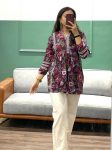 MOST PICKED COTTON PRINTED ONLY SHORT KURTI PURPLE