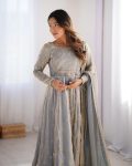 MOST PICKED FANDY SILK CODING SEQUENCE WORK GOWN BOTTOM WITH DUPATTA PARTY WEAR WHOLESALE PRICE ETHNIC GARMENT 1 (4)