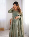 MOST PICKED FANDY SILK CODING SEQUENCE WORK GOWN BOTTOM WITH DUPATTA PARTY WEAR WHOLESALE PRICE ETHNIC GARMENT (11)