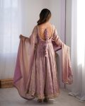 MOST PICKED FANDY SILK CODING SEQUENCE WORK GOWN BOTTOM WITH DUPATTA PARTY WEAR WHOLESALE PRICE ETHNIC GARMENT 2 (3)