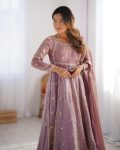 MOST PICKED FANDY SILK CODING SEQUENCE WORK GOWN BOTTOM WITH DUPATTA PARTY WEAR WHOLESALE PRICE ETHNIC GARMENT 2 (3)