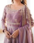 MOST PICKED FANDY SILK CODING SEQUENCE WORK GOWN BOTTOM WITH DUPATTA PARTY WEAR WHOLESALE PRICE ETHNIC GARMENT 2 (3)