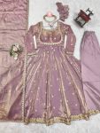 MOST PICKED FANDY SILK CODING SEQUENCE WORK GOWN BOTTOM WITH DUPATTA PARTY WEAR WHOLESALE PRICE ETHNIC GARMENT 2 (3)