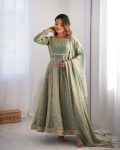 MOST PICKED FANDY SILK CODING SEQUENCE WORK GOWN BOTTOM WITH DUPATTA PARTY WEAR WHOLESALE PRICE ETHNIC GARMENT (11)