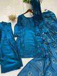 MOST PICKED FENDI SILK PLAIN TOP SALWAR WITH EMBROIDERY WORK DUPATTA PARTY WEAR WHOLESALE PRICE ETHNIC GARMENT (3)