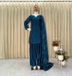 MOST PICKED FENDI SILK PLAIN TOP SALWAR WITH EMBROIDERY WORK DUPATTA PARTY WEAR WHOLESALE PRICE ETHNIC GARMENT (3)