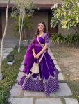 MOST PICKED GEORGETTE EMBROIDERY SEQUENCE WORK LEHENGA CHOLI WITH DUPATTA PURPLE