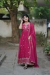 MOST PICKED GEORGETTE EMBROIDERY WORK SLEEVELESS ALIA CUT GOWN WITH DUPATTA PARTY WEAR WHOLESALE PRICE ETHNIC GARMENT (3)