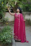 MOST PICKED GEORGETTE EMBROIDERY WORK SLEEVELESS ALIA CUT GOWN WITH DUPATTA PARTY WEAR WHOLESALE PRICE ETHNIC GARMENT (3)