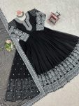 MOST PICKED GEORGETTE THREAD SEQUENCE WORK GOWN WITH DUPATTA PARTY WEAR WHOLESALE PRICE ETHNIC GARMENT (3)