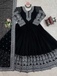 MOST PICKED GEORGETTE THREAD SEQUENCE WORK GOWN WITH DUPATTA PARTY WEAR WHOLESALE PRICE ETHNIC GARMENT (3)