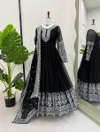 MOST PICKED GEORGETTE THREAD SEQUENCE WORK GOWN WITH DUPATTA PARTY WEAR WHOLESALE PRICE ETHNIC GARMENT (3)