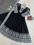 MOST PICKED GEORGETTE THREAD SEQUENCE WORK GOWN WITH DUPATTA PARTY WEAR WHOLESALE PRICE ETHNIC GARMENT (3)