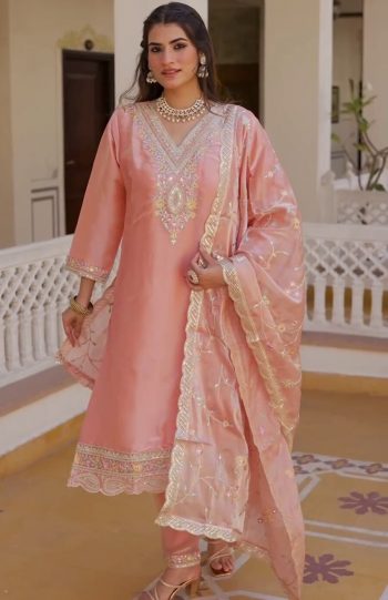 MOST PICKED JIMMY CHOO EMBROIDERY SEQUENCE WORK TOP BOTTOM WITH DUPATTA BABY PINK
