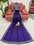 MOST PICKED JIMMY CHOO THREAD SEQUENCE WORK SAREE WITH UNSTITCHED BLOUSE PARTY WEAR WHOLESALE PRICE ETHNIC GARMENT (3)