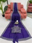 MOST PICKED JIMMY CHOO THREAD SEQUENCE WORK SAREE WITH UNSTITCHED BLOUSE PARTY WEAR WHOLESALE PRICE ETHNIC GARMENT (3)