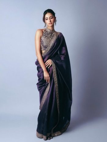 MOST PICKED JIMMY CHOO THREAD SEQUENCE WORK SAREE WITH UNSTITCHED BLOUSE PURPLE