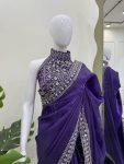 MOST PICKED JIMMY CHOO THREAD SEQUENCE WORK SAREE WITH UNSTITCHED BLOUSE PARTY WEAR WHOLESALE PRICE ETHNIC GARMENT (3)
