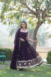NEW ARRIVAL BLOOMING GEORGETTE EMBROIDERY SEQUENCE WORK GOWN WITH DUPATTA PARTY WEAR WHOLESALE PRICE ETHNIC GARMENT (6)